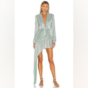 Atoir Revolve London Nights Luxe Aqua Blue Shimmer Cocktail Formal Dress Size 8